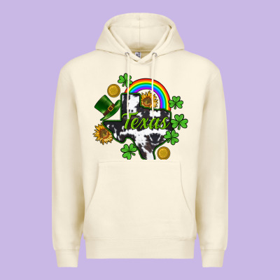 Texas Map St. Patrick's Premium Hoodie Designed By Cowgirlartshop