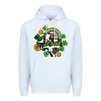 White Texas map St. Patrick's Premium Hoodie - CowGirlArtShop