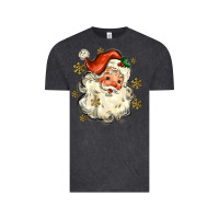 Vintage Black Christmas Santa Vintage Tee - MaliasSmallBusiness