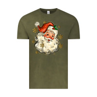 Vintage Olive Christmas Santa Vintage Tee - MaliasSmallBusiness