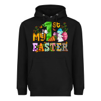 Black Easter Day My first Easter with eggs and rabbits Heavyweight Hoodie - OliviaCreatesArt