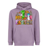Lavender Easter Day My first Easter with eggs and rabbits Heavyweight Hoodie - OliviaCreatesArt
