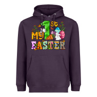 Plum Easter Day My first Easter with eggs and rabbits Heavyweight Hoodie - OliviaCreatesArt