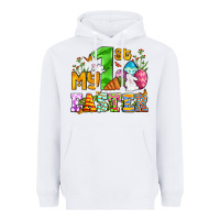 White Easter Day My first Easter with eggs and rabbits Heavyweight Hoodie - OliviaCreatesArt