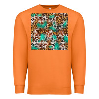 Carrot Western Turquoise Glitter Cowhide Leopard Seamless Premium Sweatshirt - FaDigitalArtStudio