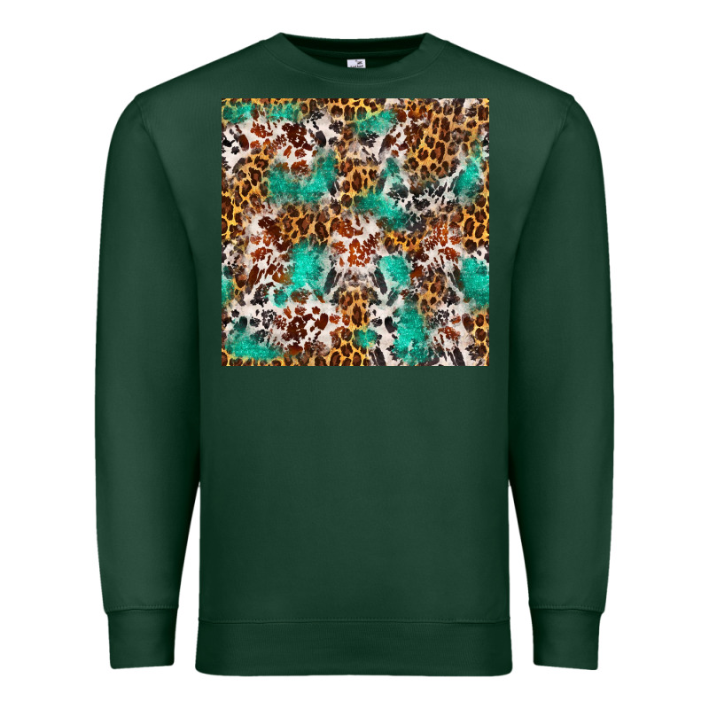 Western Turquoise Glitter Cowhide Leopard Seamless Premium Sweatshirt by FaDigitalArtStudio | Teevron