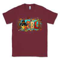 Burgundy gobble with thanksgiving turkeys Classic Tee - MaliasSmallBusiness