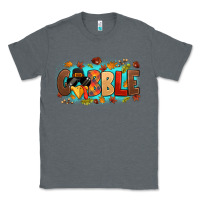 Charcoal Heather gobble with thanksgiving turkeys Classic Tee - MaliasSmallBusiness
