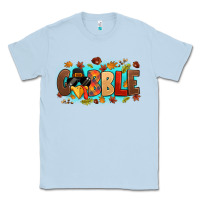 Dusty Blue gobble with thanksgiving turkeys Classic Tee - MaliasSmallBusiness