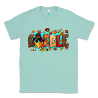 Seafoam gobble with thanksgiving turkeys Classic Tee - MaliasSmallBusiness