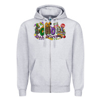 Heather Grey school bus driver mardi gras Zipper Hoodie - CowGirlArtShop
