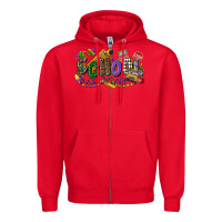 Red school bus driver mardi gras Zipper Hoodie - CowGirlArtShop