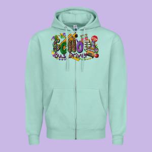 School Bus Driver Mardi Gras Zipper Hoodie Designed By Cowgirlartshop