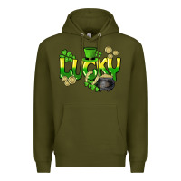 Army Green Lucky St. Patrick's Day Premium Hoodie - HowdyJamesFarm