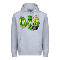 Heather Grey Lucky St. Patrick's Day Premium Hoodie - HowdyJamesFarm