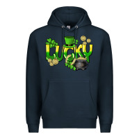 Navy Lucky St. Patrick's Day Premium Hoodie - HowdyJamesFarm