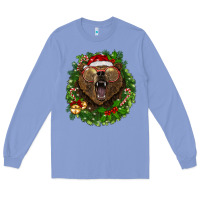 Colony Blue christmas bear  wreath Long Sleeve Tee - BarkalooDesign