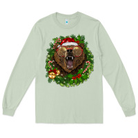Matcha christmas bear  wreath Long Sleeve Tee - BarkalooDesign