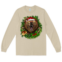Mushroom christmas bear  wreath Long Sleeve Tee - BarkalooDesign
