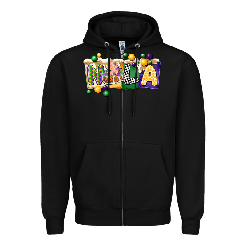 Nola Cake Mardi Gras Zipper Hoodie by CowGirlArtShop | Teevron