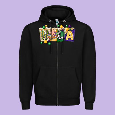 Nola Cake Mardi Gras Zipper Hoodie Designed By Cowgirlartshop