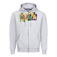 Heather Grey nola cake mardi gras Zipper Hoodie - CowGirlArtShop