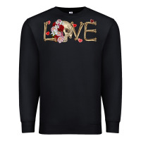 Black Skull love Valentine's Day Premium Sweatshirt - FaDigitalArtStudio