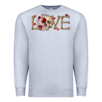 Heather Grey Skull love Valentine's Day Premium Sweatshirt - FaDigitalArtStudio