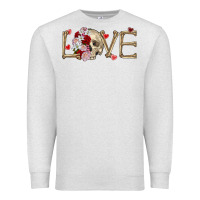 Oatmeal Heather Skull love Valentine's Day Premium Sweatshirt - FaDigitalArtStudio