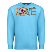 Ocean Blue Skull love Valentine's Day Premium Sweatshirt - FaDigitalArtStudio