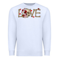 White Skull love Valentine's Day Premium Sweatshirt - FaDigitalArtStudio