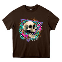 Chocolate Brown race skull Heavy Core Tee - AdoDesignShop