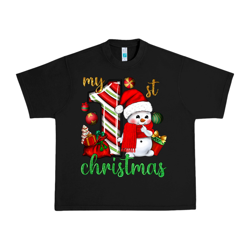 My 1 St Christmas With Cute Snowman Bbs Urban Heavy Tee by BundleAndBundleShop | Teevron