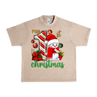 French Oak my 1 st christmas with cute snowman bbs Urban Heavy Tee - BundleAndBundleShop