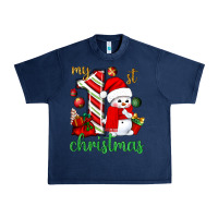 Navy my 1 st christmas with cute snowman bbs Urban Heavy Tee - BundleAndBundleShop