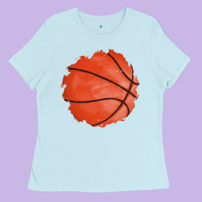 Basketball Patch Ladies Tee Designed By Adodesignshop