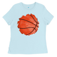 Baby Blue basketball patch Ladies Tee - AdoDesignShop