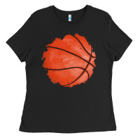 Black basketball patch Ladies Tee - AdoDesignShop
