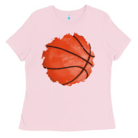 Bubblegum Pink basketball patch Ladies Tee - AdoDesignShop