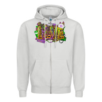 Dove Grey mardi gras love nurse Zipper Hoodie - CowGirlArtShop