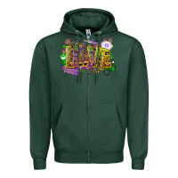 Sports Green mardi gras love nurse Zipper Hoodie - CowGirlArtShop