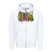 White mardi gras love nurse Zipper Hoodie - CowGirlArtShop