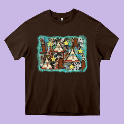Tribe Tent Western Background Heavy Core Tee Designed By Adodesignshop