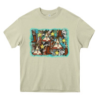Mossy tribe tent western background Heavy Core Tee - AdoDesignShop