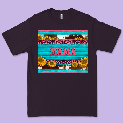 Cowhide Leopard Sunflowers Mama Premium Tee Designed By Barkaloodesign