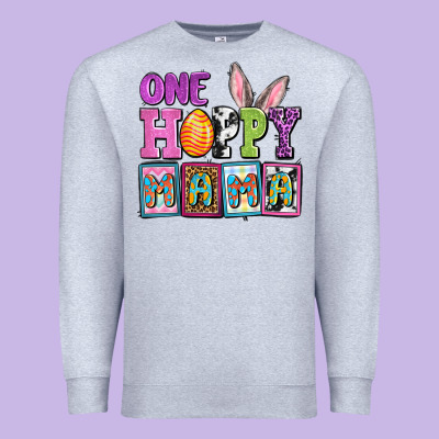 Easter Day One Hoppy Mama Premium Sweatshirt Designed By Oliviacreatesart