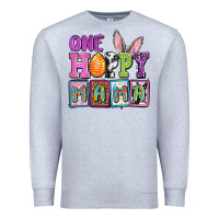 Heather Grey Easter Day One hoppy mama Premium Sweatshirt - OliviaCreatesArt