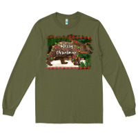 Army Green merry christmas bear Long Sleeve Tee - BarkalooDesign