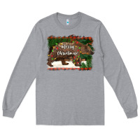 Heather Grey merry christmas bear Long Sleeve Tee - BarkalooDesign