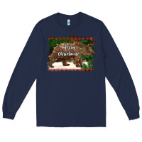Navy merry christmas bear Long Sleeve Tee - BarkalooDesign